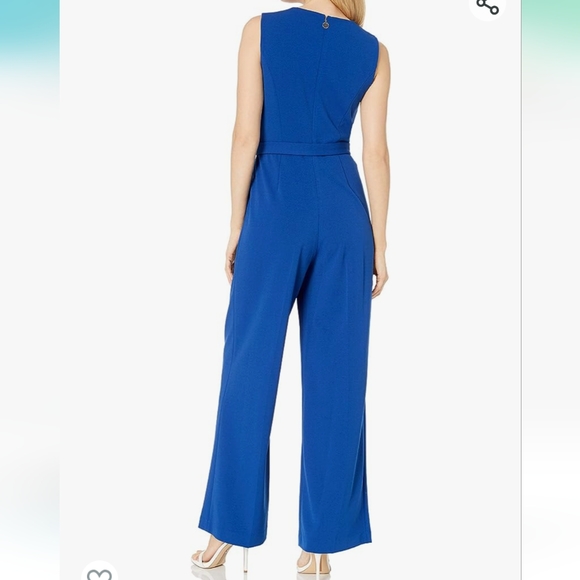 Tommy Hilfiger scuba crepe wide leg jumpsuit size 16 NWT - Picture 2 of 10
